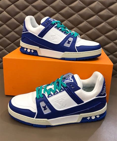 lv blue sneakers|louis vuitton trainer sneaker price.